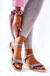 Sandals With Cubic Zirconia S.Barski 701-18 Grey