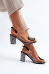 Black Transparent Sandals with Stiletto Heel D&A MR38-112