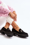 Women's Loafers with Ornament Black Omavia