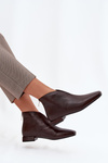 Women's ankle boots with delicate heel chocolate Elvienne