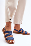 Women's Shiny Sandals Blue Catalia