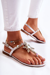 Women's Sandals Flip-flops With Cubic Zirconia Silver Fiorene