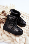 Warm Lace Up Snow Boots Black Colina 