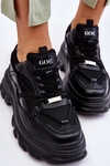 Buty Sportowe Masywna Platforma Czarne GOE LL2N4030