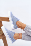 Fabric Sneakers On The Platform Big Star LL274145 blue