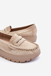 Suede Platform Loafers Light Beige Milana