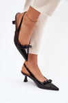 Patented High Heels With Bow Black Naylna