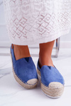 Women's Suede Slide Espadrilles Navy Blue Mariako
