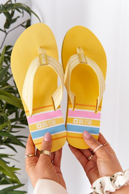 Women's Sliders Flip-Flops Big Star HH274A055 Yellow