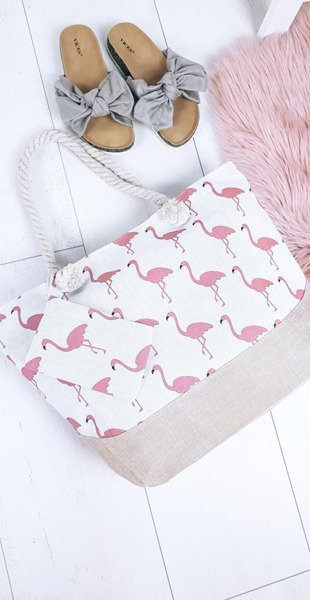 Beach Large Pink Handbag Bag Women's Flamingos