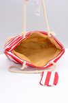 Women's Red Large Navy Beach Handbag