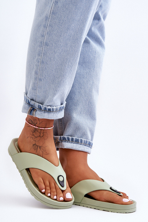 Women's Platform Japanese Slippers Green Bellitta