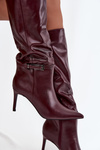 Women's high heel boots with strap Bordeaux Lisanne