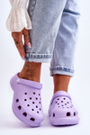Foam Crocs Sandals On A Chunky Sole Violet Katniss