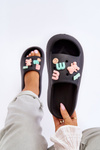 Women's Soft Foam Slippers With Ornaments Black Lorie