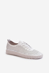 Women's Leather Sneakers with Lacy Pattern White Ilvima