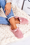 Women's Home Furry Slippers With Little Ears Powder Pink Hippo