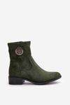 Women's Boots With Zip And Decorative Detail Eco Suede Green Lerioria