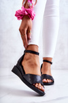 Classy Women's Sandals With Buckle Black Deserve