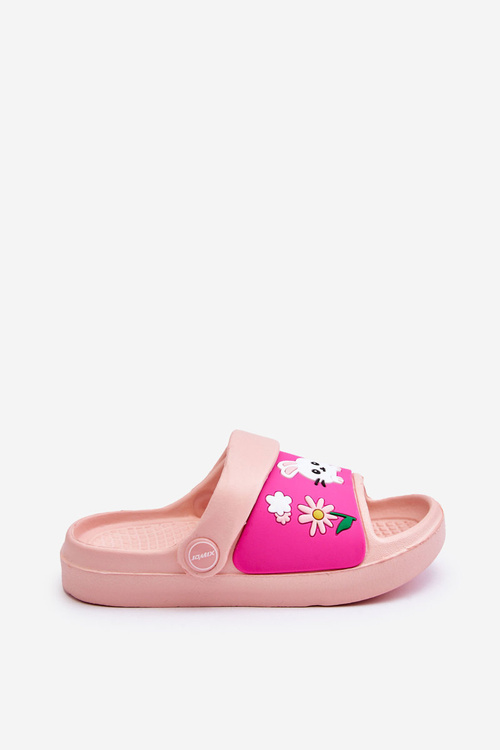 Light Children's Slides Sandals With Animal Motif Pink Rico