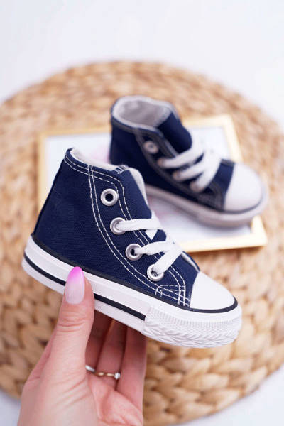 Kids' High Sneakers Navy Blue Filemon