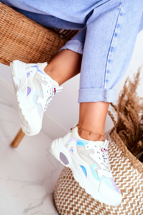 Sportowe Damskie Buty Lu Boo Białe Dazzle Me