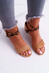 Lu Boo Panther Camel Fall In Love Women's Stiletto Sandals