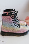 Kids Sparkly Furry Lined Boots with Zipper Multicolor Saussa