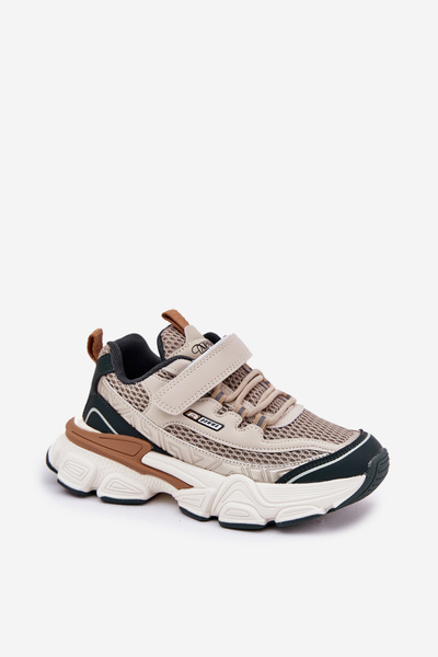 Dziecięce Buty Sportowe Sneakersy Na Rzep Beżowe Ronivelle