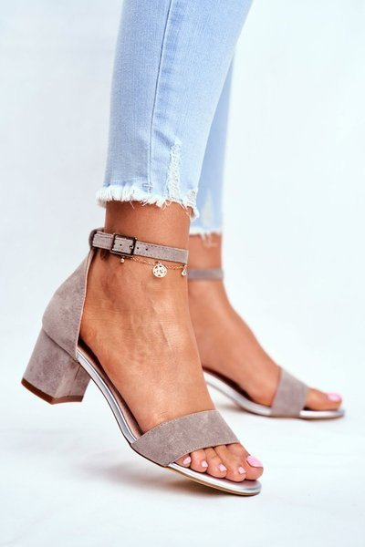Suede Sandals On A Bar Sergio Leone SK839 Grey-Silver