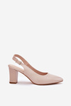 Comfortable Heels On A Block Heel Sergio Leone SK162 Beige