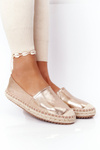 Espadryle Skórzane Pleciona Podeszwa Big Star Złote HH274503 