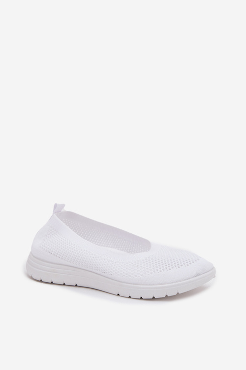Ladies Mesh Ballet Flats In Sporty Style White Virella