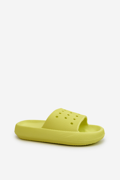 Women's Foam Slides on Thick Sole Lime Beula