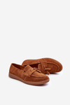 Men's Suede Loafers Shoes Zazoo 1566 Brown