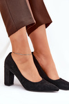 Eco Suede Heels On A Heel Black Ellinoria