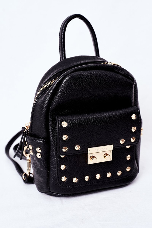 Women's Leather Backpack NOBO K4110 Czarny