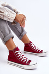 Women's Classic High-Top Sneakers Burgundy Remos