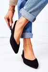 Suede Pointed Toe Ballerinas Black Daisy