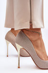Golden Glittery High Heels Tiberona