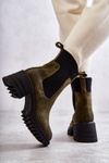 Women's Warm Boots On Heel Green Abella
