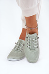 Ladies Leather Lace-Up Shoes Made Of Natural Leather Artiker 54C0833 Light Green