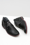 Men's Black Leather Graziano Half Shoes