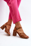 Women's Sandals with Heel Camel Opifiana