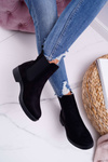 Women's Suede Stiletto Boots Black 8BT35-0585