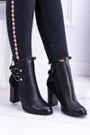 Black Stiletto Boots with Straps Lico Suede Nevada