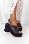 Braided Sandals On A Block Heel Big Star HH274387 Black