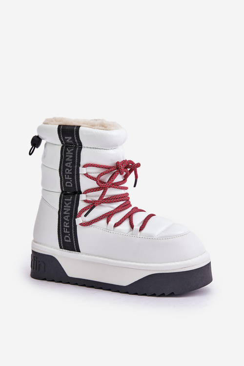 Women's snow boots with thick vegan sole D.Franklin DFSH371007 White