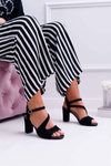 Women's Stiletto Sandals Sergio Leone SK868 Suede Black Mersi