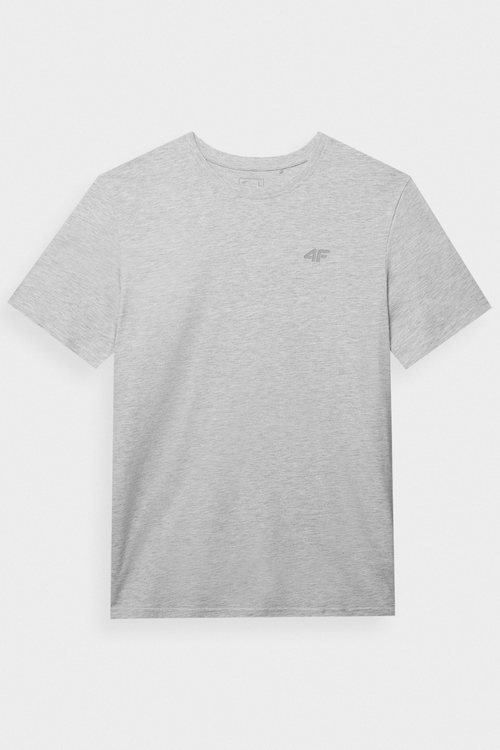 Men's Plain T-Shirt With Logo 4F Light Gray 4FWMM00TTSHM1843-27M